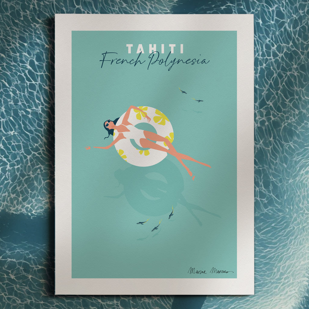 Sun Bathing in Polynesia - Print