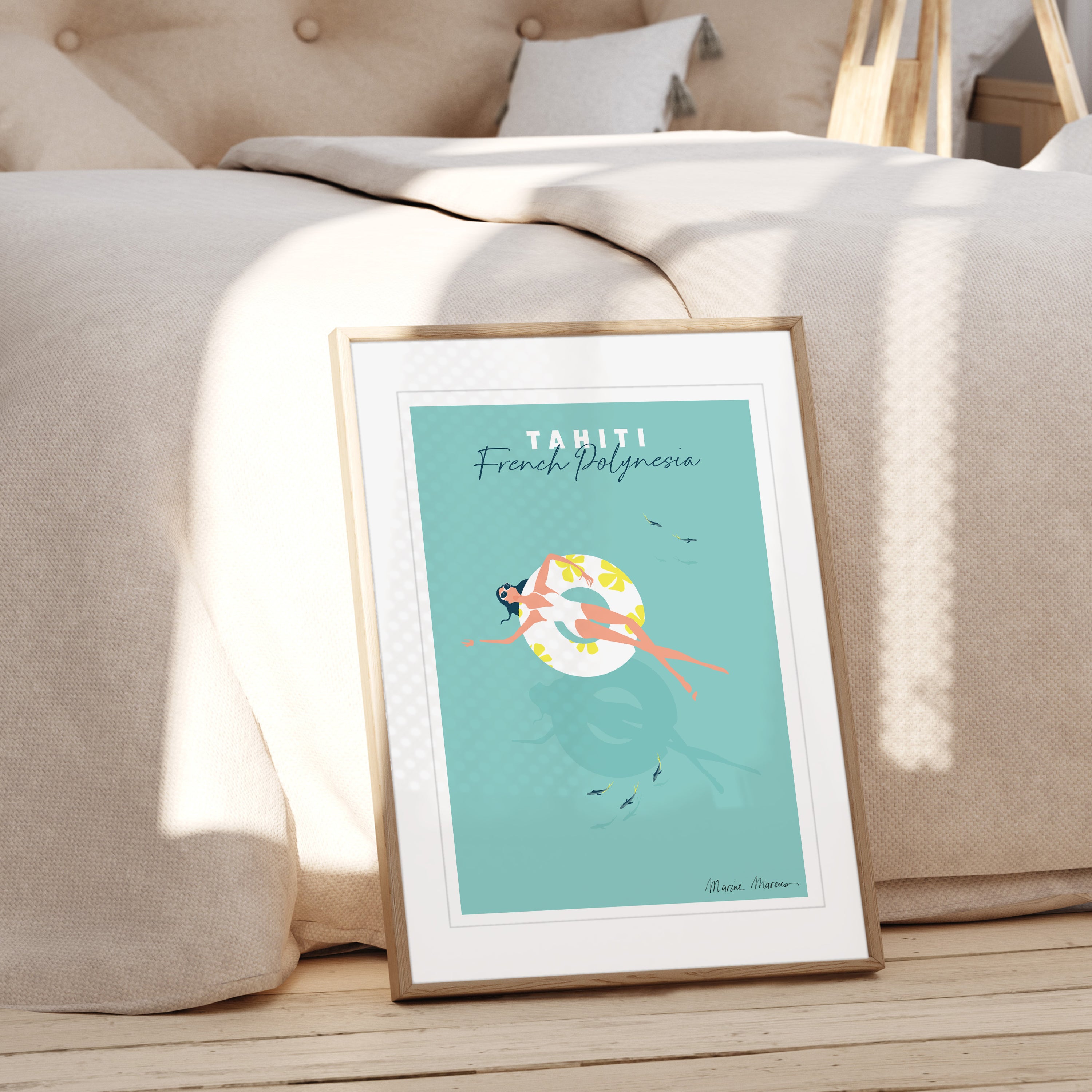 Sun Bathing in Polynesia - Print
