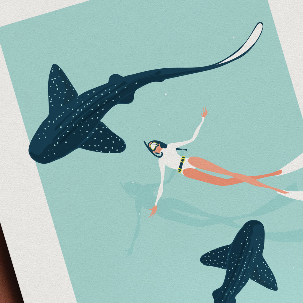 Dancing with Zebra Sharks  - Print