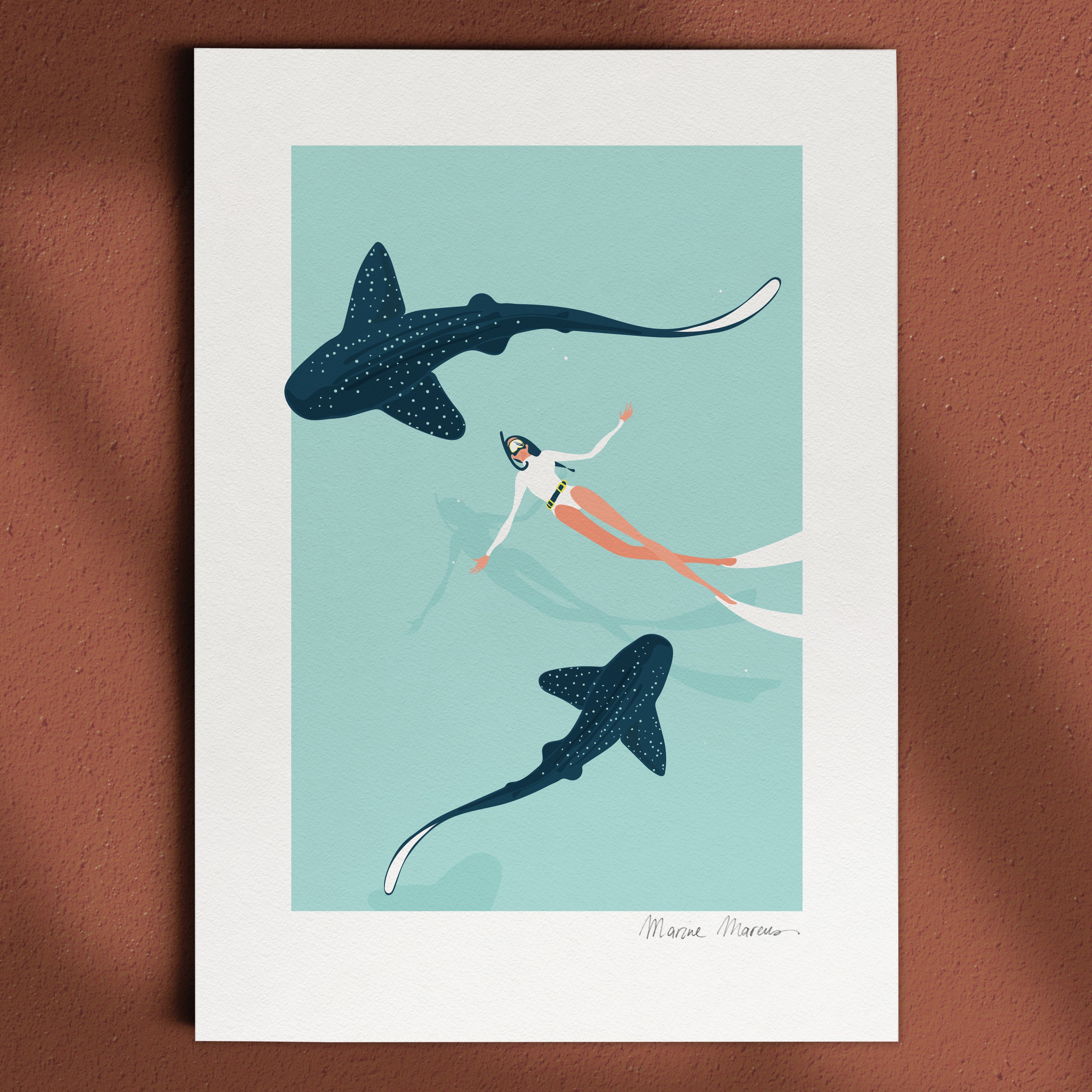 Dancing with Zebra Sharks  - Print