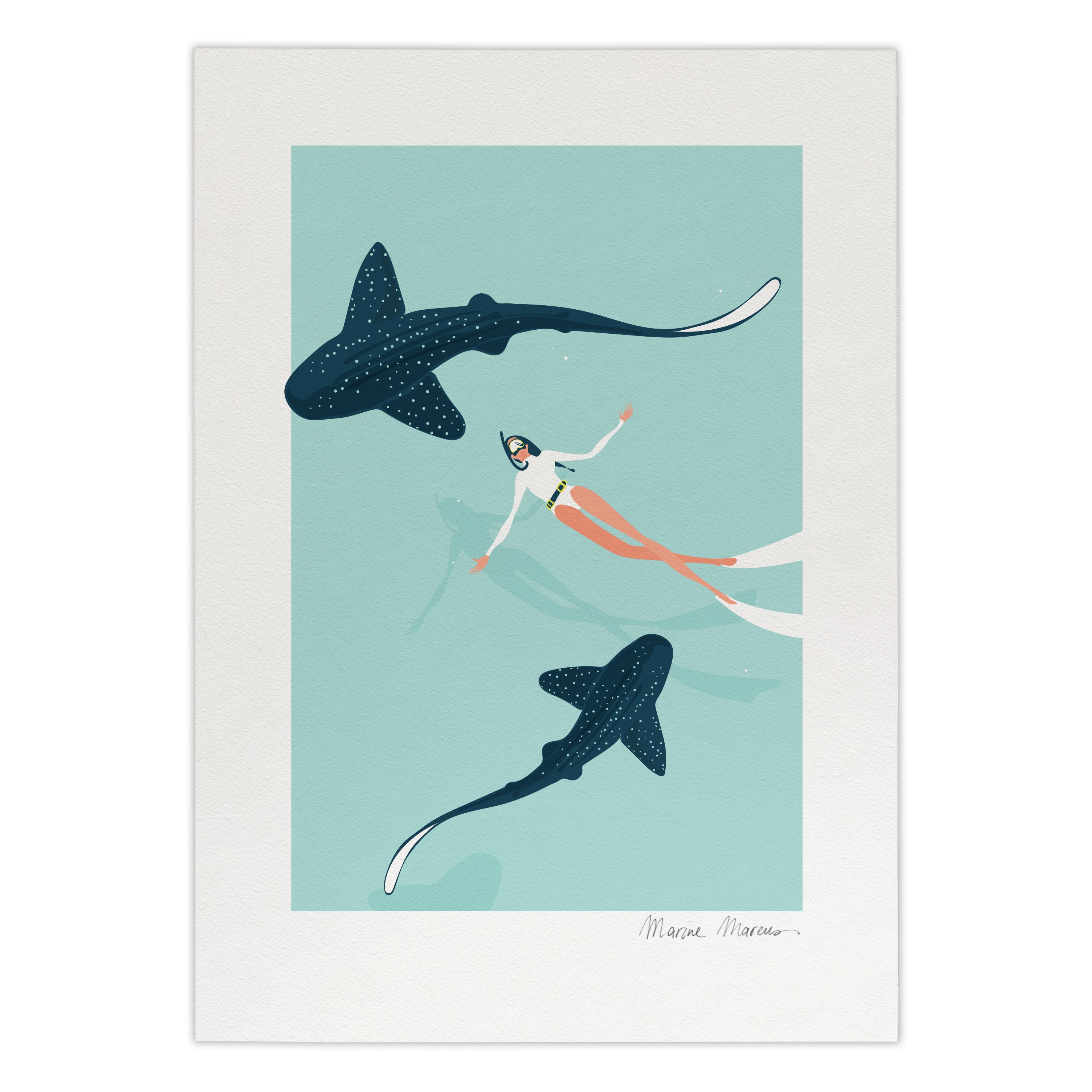 Dancing with Zebra Sharks  - Print